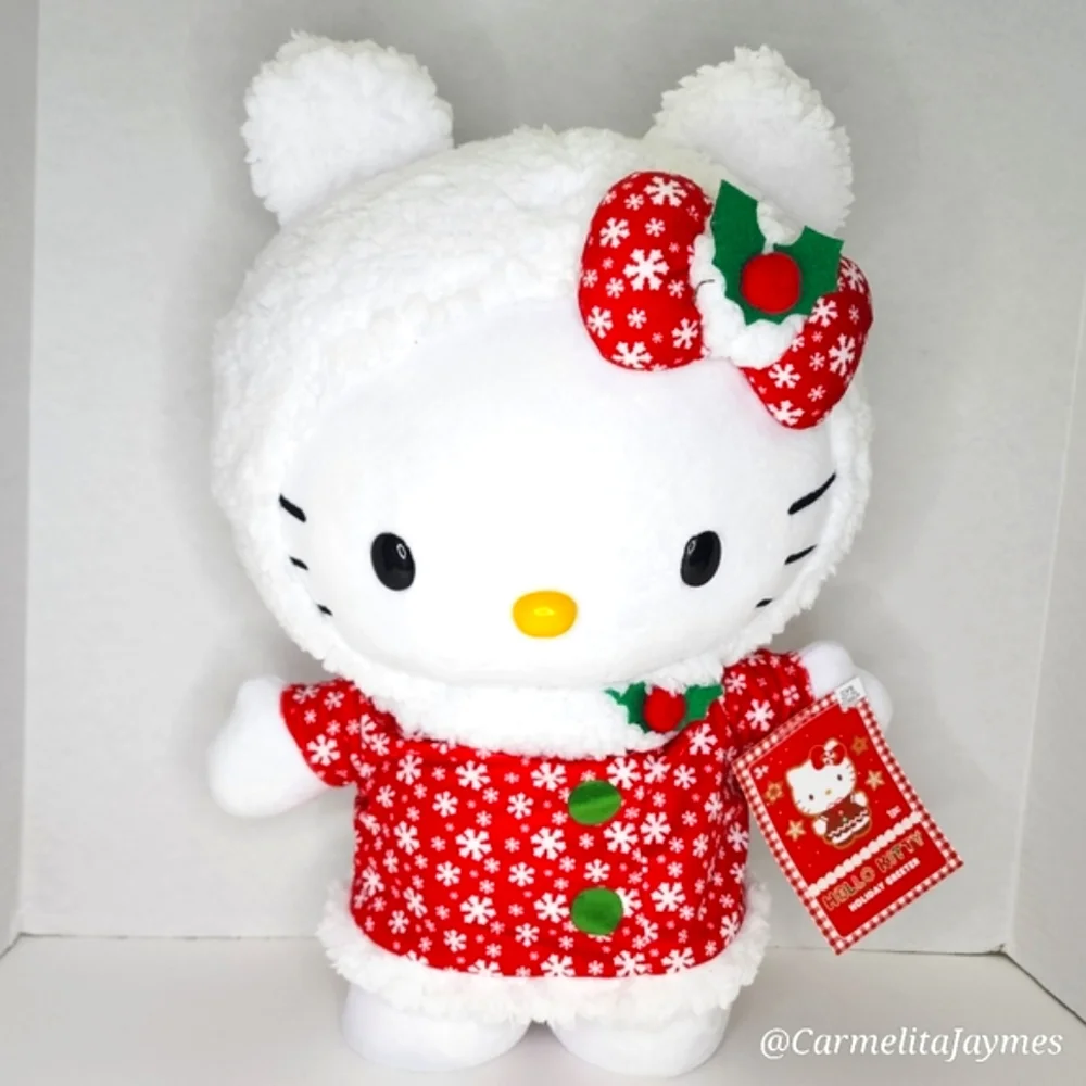 🎄 HELLO KITTY ❄️ Snowflake Fur Coat Door Greeter Official Sanrio Christmas 2024